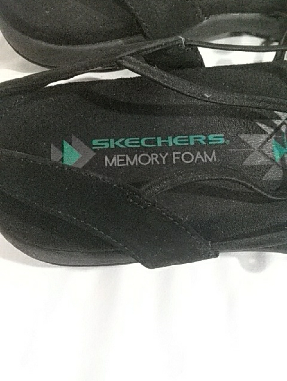 Skechers Black Sandals with Teal Accent Strappy Design - Picture 2 of 4